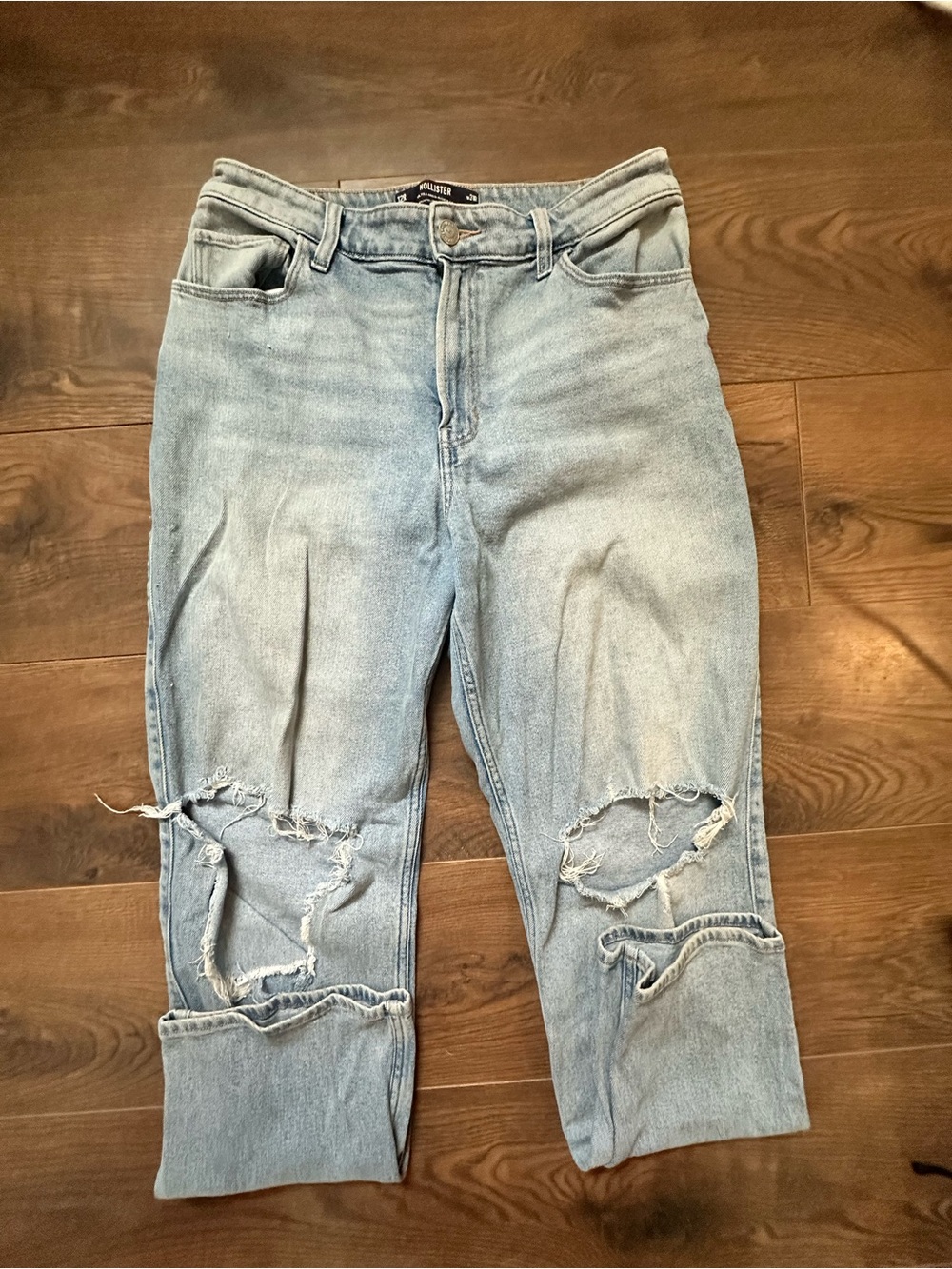 Hollister Light Blue Distressed Boyfriend Jeans